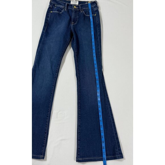 FRAME Le High Flare Jeans Women 25 Benedict Canyon High Rise Dark Wash USA - Picture 7 of 11